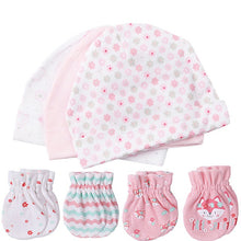 Load image into Gallery viewer, Baby Hat and Mittens Girl Boy Cap Socks Comfy Infant Hat &amp; Gloves Cotton Toddler Newborn Baby Accessorise For 0-6
