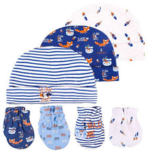 Load image into Gallery viewer, Baby Hat and Mittens Girl Boy Cap Socks Comfy Infant Hat &amp; Gloves Cotton Toddler Newborn Baby Accessorise For 0-6

