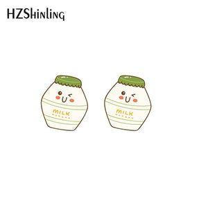 2019 New Kawaii Animals Acrylic Earring Sweetie Resin Earring Cat Dog Dinosaur Epoxy Shrink Dinks Earrings