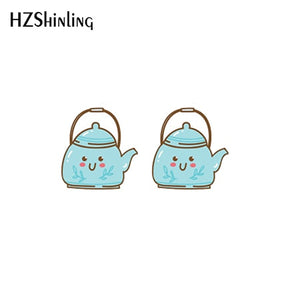 2019 New Kawaii Animals Acrylic Earring Sweetie Resin Earring Cat Dog Dinosaur Epoxy Shrink Dinks Earrings