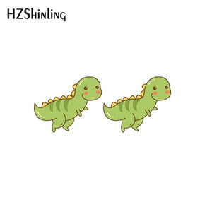 2019 New Kawaii Animals Acrylic Earring Sweetie Resin Earring Cat Dog Dinosaur Epoxy Shrink Dinks Earrings