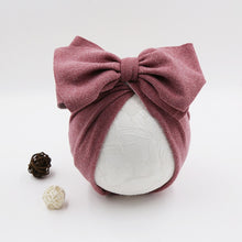 Load image into Gallery viewer, Cotton Baby Hat Newborn Baby Infant Baby Cap Newborn Baby Beanie Top Bow Knot Newborn Photography Props Baby Turban
