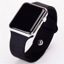 Load image into Gallery viewer, 2017 new hot Square Mirror Face Silicone Band Digital Watch Red LED Watches Metal frame WristWatch Sport Clock Hours
