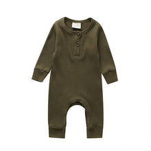 Load image into Gallery viewer, 2019 Baby Spring Autumn Clothing Newborn Infant Baby Boy Girl Cotton Romper Knitted Ribbed Jumpsuit Solid Clothes Warm Outfit
