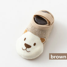 Load image into Gallery viewer, 1 Pair Fashion Baby Girls Boys Cute Cartoon Non-slip Cotton Toddler Floor Socks Animal pattern First Walker Shoes for Newborns
