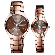 Load image into Gallery viewer, Lovers Watches Luxury Quartz Wrist Watch for Men and Women Hodinky Dual Calender Week Steel Saat Reloj Mujer Hombre Couple Watch
