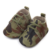 Load image into Gallery viewer, Genuine Leather Baby shoes Leopard print Baby Girls Soft shoes Horse hair Boys First walkers Lace Baby moccasins
