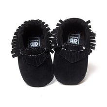 Load image into Gallery viewer, 13 COLORS PU Suede Leather Newborn Baby Boy Girl Baby Moccasins Moccs Shoes Bebe Fringe Soft Soled Non-slip Footwear Crib Shoes
