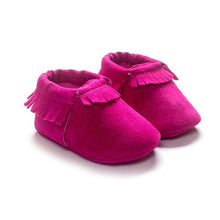 Load image into Gallery viewer, 13 COLORS PU Suede Leather Newborn Baby Boy Girl Baby Moccasins Moccs Shoes Bebe Fringe Soft Soled Non-slip Footwear Crib Shoes
