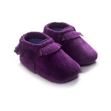 Load image into Gallery viewer, 13 COLORS PU Suede Leather Newborn Baby Boy Girl Baby Moccasins Moccs Shoes Bebe Fringe Soft Soled Non-slip Footwear Crib Shoes
