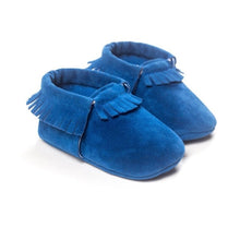 Load image into Gallery viewer, 13 COLORS PU Suede Leather Newborn Baby Boy Girl Baby Moccasins Moccs Shoes Bebe Fringe Soft Soled Non-slip Footwear Crib Shoes
