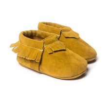 Load image into Gallery viewer, 13 COLORS PU Suede Leather Newborn Baby Boy Girl Baby Moccasins Moccs Shoes Bebe Fringe Soft Soled Non-slip Footwear Crib Shoes
