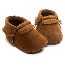 Load image into Gallery viewer, 13 COLORS PU Suede Leather Newborn Baby Boy Girl Baby Moccasins Moccs Shoes Bebe Fringe Soft Soled Non-slip Footwear Crib Shoes
