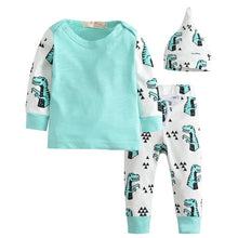Load image into Gallery viewer, Baby Boy Clothes 2020 Autumn Baby Girl Clothing Sets Newborn Cotton Printed Long Sleeved T-shirt+pants+cap Kids 3pcs Suit
