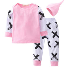 Load image into Gallery viewer, Baby Boy Clothes 2020 Autumn Baby Girl Clothing Sets Newborn Cotton Printed Long Sleeved T-shirt+pants+cap Kids 3pcs Suit
