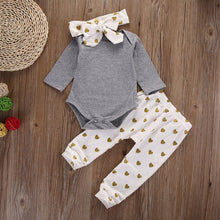 Load image into Gallery viewer, Baby Boy Clothes 2020 Autumn Baby Girl Clothing Sets Newborn Cotton Printed Long Sleeved T-shirt+pants+cap Kids 3pcs Suit
