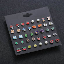 Load image into Gallery viewer, Luokey 2020 New Arrival Stud Earrings Set For Women Cute Rainbow Butterfly Flower Enamel Gold Stud Earrings Korean Charm Jewelry
