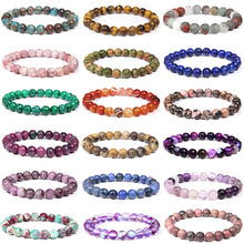 Load image into Gallery viewer, Chakra Beaded Charm Bracelet Men 8mm Natural Stone Tiger Eye Malachite lapis lazuli Healing Beads Bracelet Women Yoga Jewelry
