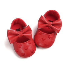Load image into Gallery viewer, Baby PU Leather Baby Boy Girl Baby Moccasins Moccs Shoes Bow Fringe Soft Soled Non-slip Footwear Crib Shoes

