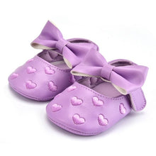 Load image into Gallery viewer, Baby PU Leather Baby Boy Girl Baby Moccasins Moccs Shoes Bow Fringe Soft Soled Non-slip Footwear Crib Shoes
