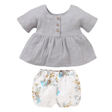 Load image into Gallery viewer, Emmababy Newly Summer Infant Baby Girl Newborn Cotton Linen Outfit Set Fashion Little Girls Button Top+Shorts Dropship
