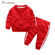 Load image into Gallery viewer, 2018 autumn fashion baby girl clothes cotton long sleeve solid zipper jacket+pants 2pcs bebes tracksuit baby boy clothing set
