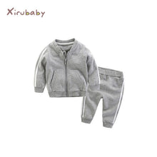Load image into Gallery viewer, 2018 autumn fashion baby girl clothes cotton long sleeve solid zipper jacket+pants 2pcs bebes tracksuit baby boy clothing set

