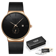 Load image into Gallery viewer, LIGE Fashion Watches Casual Waterproof Quartz Clock Mens Watches Top Brand Luxury Ultra-Thin Date Sports Watch Relogio Masculino
