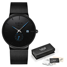 Load image into Gallery viewer, LIGE Fashion Watches Casual Waterproof Quartz Clock Mens Watches Top Brand Luxury Ultra-Thin Date Sports Watch Relogio Masculino
