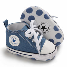 Load image into Gallery viewer, Baby Shoes Boy Girl Star Solid Sneaker Cotton Soft Anti-Slip Sole Newborn Infant First Walkers Toddler Casual Canvas Crib Shoes
