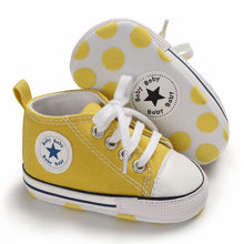 Load image into Gallery viewer, Baby Shoes Boy Girl Star Solid Sneaker Cotton Soft Anti-Slip Sole Newborn Infant First Walkers Toddler Casual Canvas Crib Shoes
