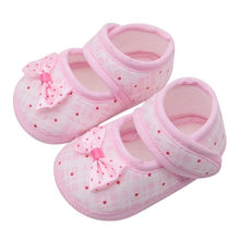 Load image into Gallery viewer, Cotton Baby Girls Shoes Infant First Walkers Toddler Girls Kid Bowknot Soft Anti-Slip Crib Shoes 0-18 Months
