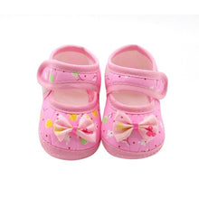 Load image into Gallery viewer, Cotton Baby Girls Shoes Infant First Walkers Toddler Girls Kid Bowknot Soft Anti-Slip Crib Shoes 0-18 Months
