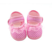 Load image into Gallery viewer, Cotton Baby Girls Shoes Infant First Walkers Toddler Girls Kid Bowknot Soft Anti-Slip Crib Shoes 0-18 Months
