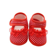 Load image into Gallery viewer, Cotton Baby Girls Shoes Infant First Walkers Toddler Girls Kid Bowknot Soft Anti-Slip Crib Shoes 0-18 Months
