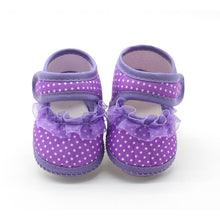 Load image into Gallery viewer, Cotton Baby Girls Shoes Infant First Walkers Toddler Girls Kid Bowknot Soft Anti-Slip Crib Shoes 0-18 Months
