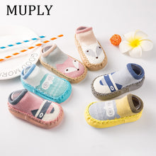 Load image into Gallery viewer, Baby shoes socks Children Infant Cartoon Socks Baby Gift Kids Indoor Floor Socks Leather Sole Non-Slip Thick Towel Socks
