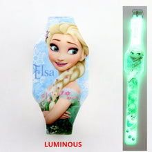 Load image into Gallery viewer, NEW Luminous Princess Elsa Children Watches Kids Spiderman Avengers Cartoon Pattern LED Girls Watch Reloj Infantil Wristwatches
