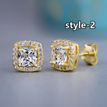 Load image into Gallery viewer, Huitan Fashion Geometric Women Stud Earrings Cubic Zirconia Wedding Party Daily Wearable Fashion Jewelry Hot Dropshipping
