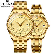 Load image into Gallery viewer, CHENXI Gold Wrist Watch Men Watches Lady Top Brand Luxury Quartz Wristwatch For Lover's Fashion Dress Clock Relogio Masculino

