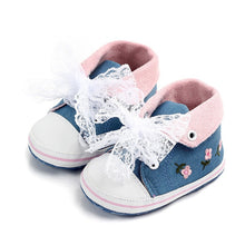 Load image into Gallery viewer, Baby Girl Shoes White Lace Floral Embroidered Soft Shoes Prewalker Walking Toddler Kids Shoes First Walker free shipping
