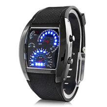 Load image into Gallery viewer, Men Fashion LED Sport Rubber Band Digital Week Date Dashboard Pattern Dial Watch Mas-culino Fashion Men's Watch Large Dial Milit
