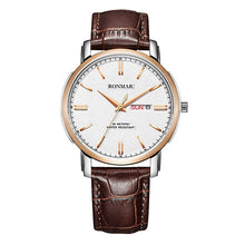 Load image into Gallery viewer, Couple Watch Luxury Lovers' Quartz Watch Gold Women Men Leather Strap Luxury Ultrathin Watch Fashion Watches RONMAR Brand

