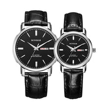 Load image into Gallery viewer, Couple Watch Luxury Lovers' Quartz Watch Gold Women Men Leather Strap Luxury Ultrathin Watch Fashion Watches RONMAR Brand
