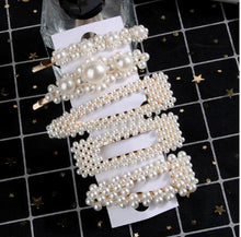 Load image into Gallery viewer, 5 Pieces Pearl Hairpin Women's Fashion Soft Pearl Hairpin Hair Stick Girl Hair Clip Hair Clip Set Hair Accessories Jewellery
