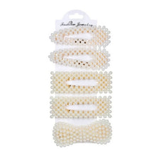 Load image into Gallery viewer, 5 Pieces Pearl Hairpin Women's Fashion Soft Pearl Hairpin Hair Stick Girl Hair Clip Hair Clip Set Hair Accessories Jewellery
