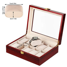 Load image into Gallery viewer, Luxury Wooden Watch Box Watch Holder Box For Watches Men Glass Top Jewelry Organizer Box 2 3 5 12 Grids Watch Organizer New D40
