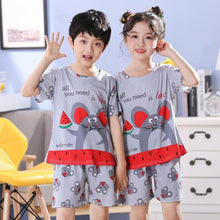 Load image into Gallery viewer, 2020 children pajamas set kids baby girl boys cartoon casual clothing costume short sleeve children sleepwear pajamas sets
