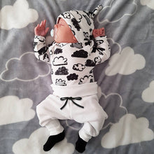 Load image into Gallery viewer, 3 Pcs Newborn Baby Boys Clothes Set Cloud Print Cotton Long Sleeve T-Shirt+Casual Solid Color Pant+Hat Infant Clothing Outfits
