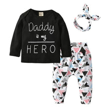 Load image into Gallery viewer, 3Pcs Newborn Baby Girl Clothes Set Cartoon Rabbit Pattern Long Sleeve T-shirt+Casual Pants+Headband Infant Clothing Outfits
